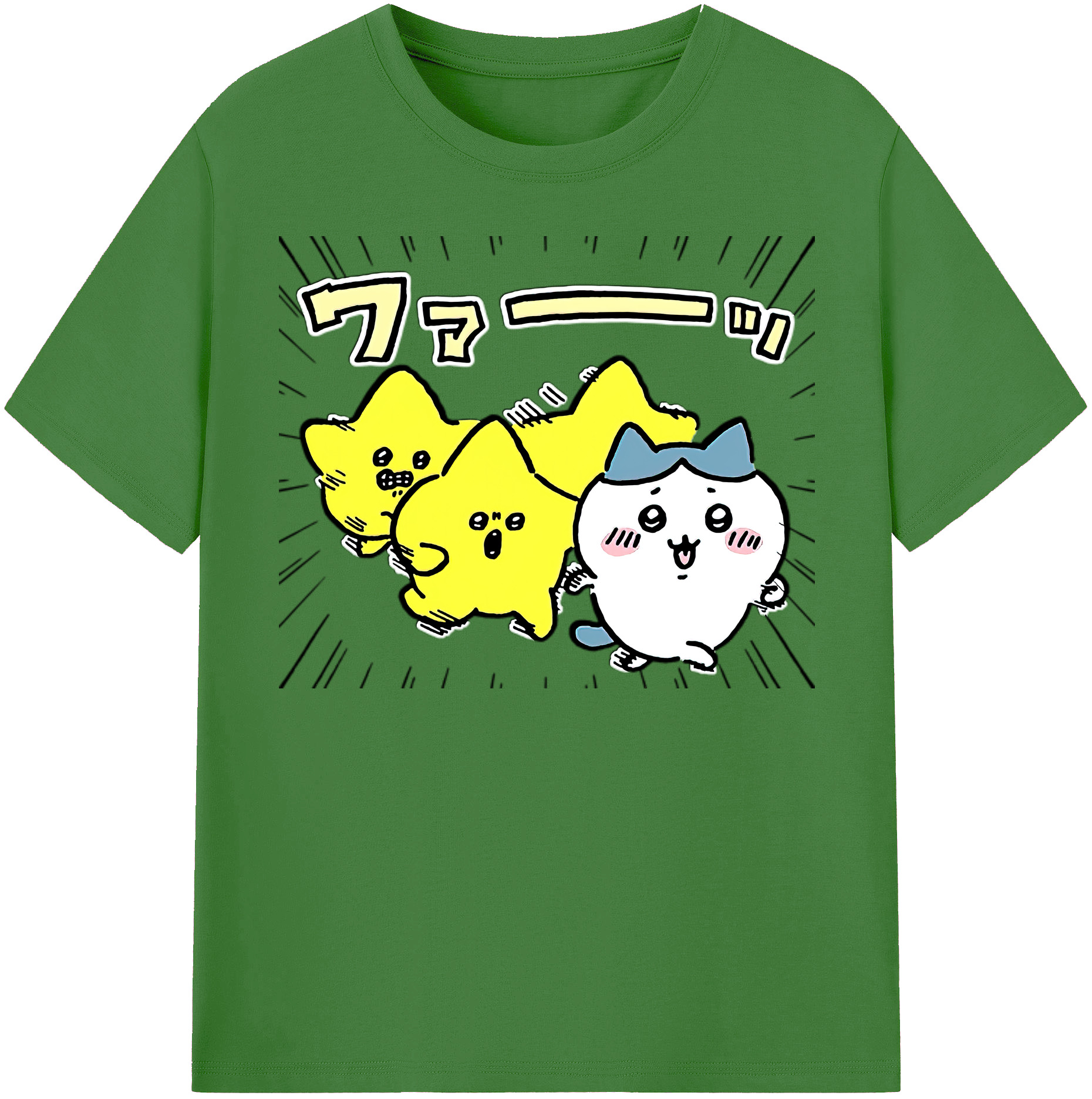 （画像用） ちいかわ 流れ星 Chii-kawa Shooting star レディースカジュアルプリントTシャツ（綿100％）